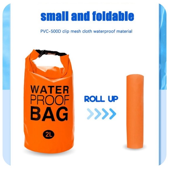 Brand new orange 2L dry bag camping swimming travel waterproof bag - Picture 4 of 9